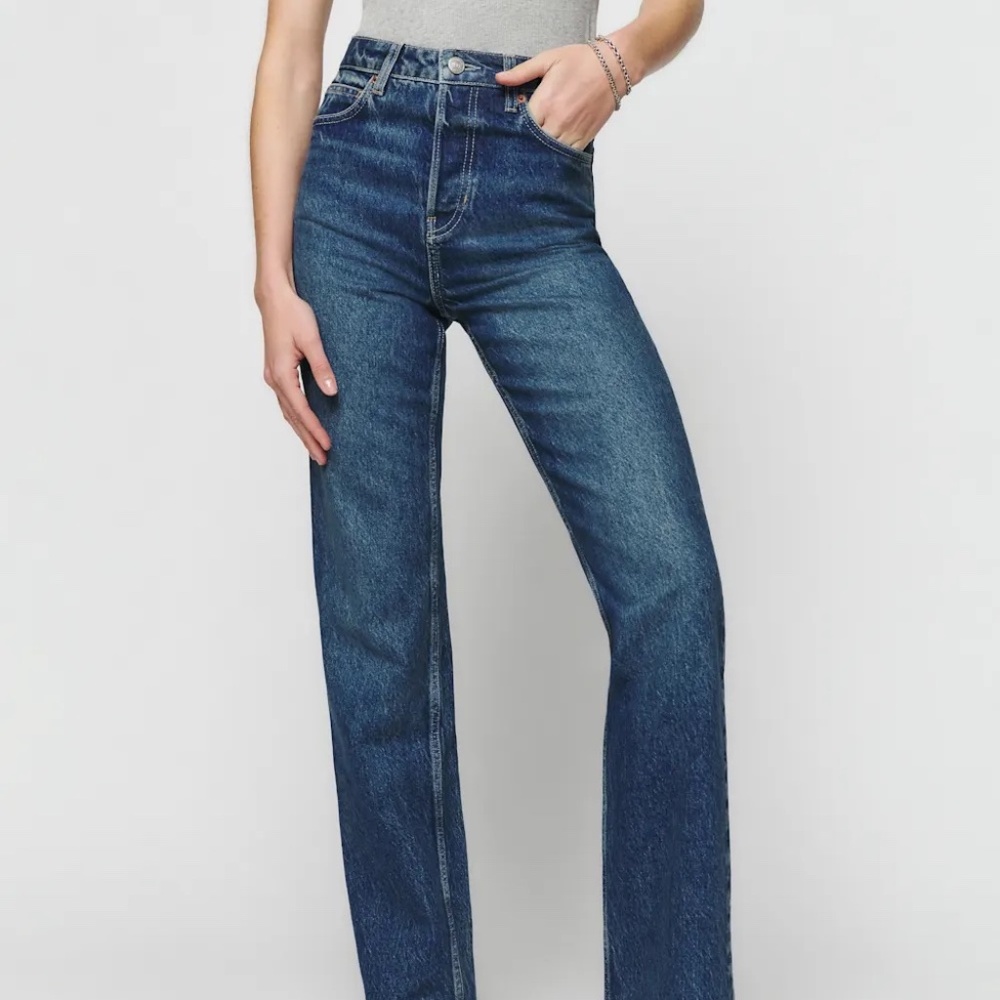 Reformation Cynthia High Rise Straight Jeans - Lanier Wash - Sz 28 - NWT - Picture 3 of 8